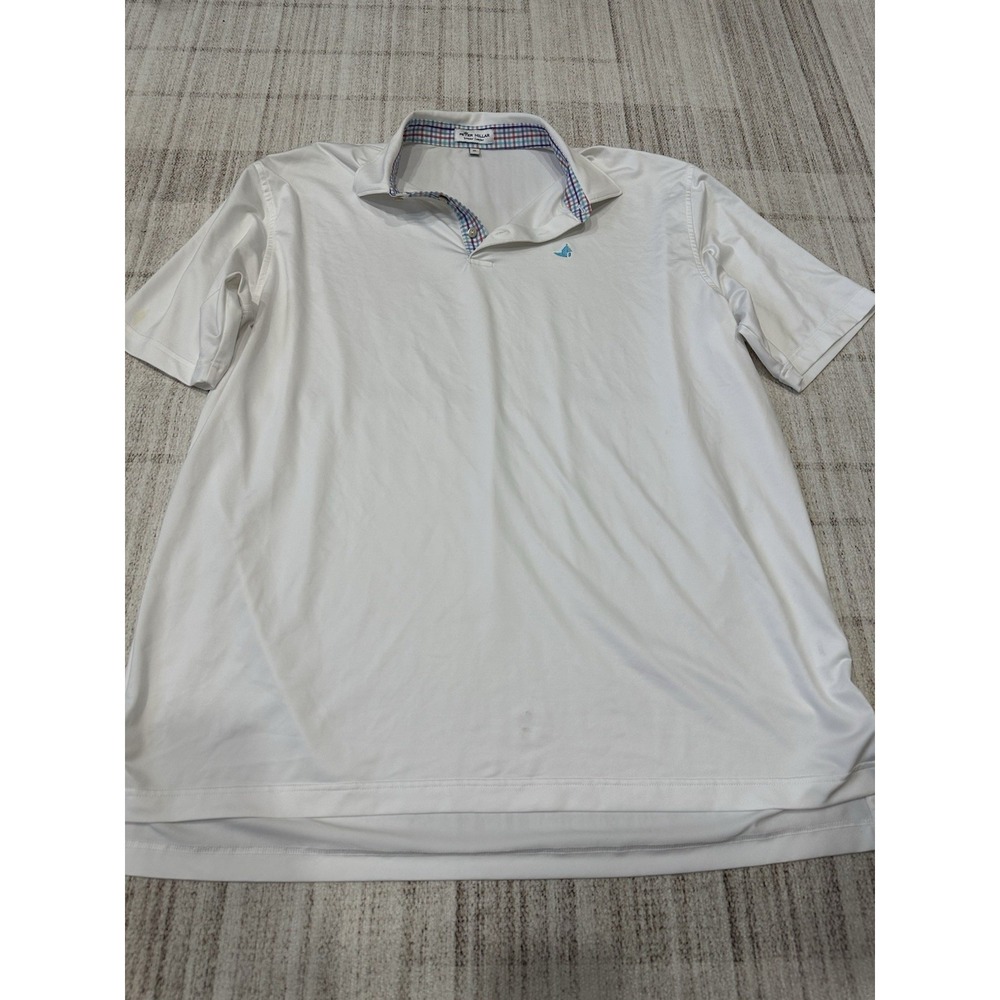 Peter Millar Men's XL White Polo Shirt Golf Casual Soft Tennis Athletic Office